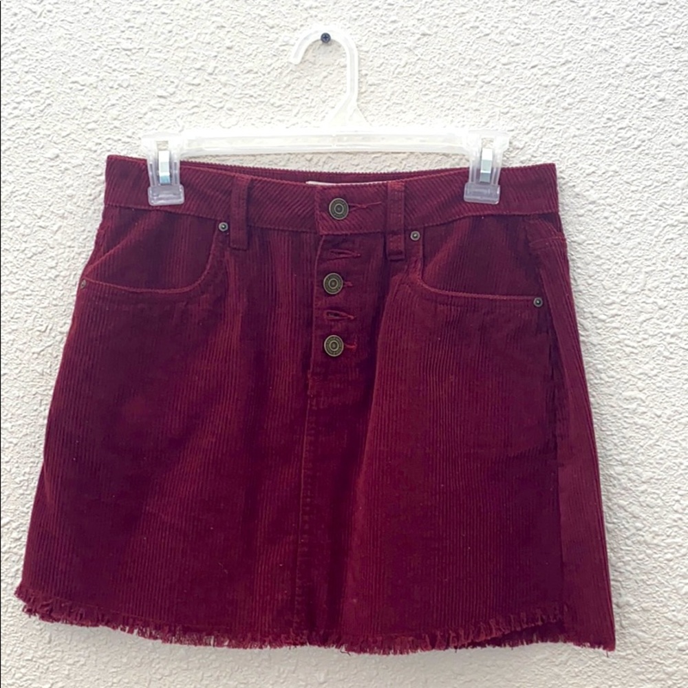 Burgundy mini skirt